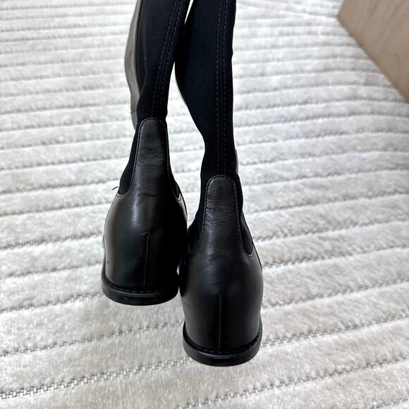 NEW Stuart Weitzman Mainline Hidden Wedge Leather Stretch Knee High Boots Size 4 - Picture 4 of 9